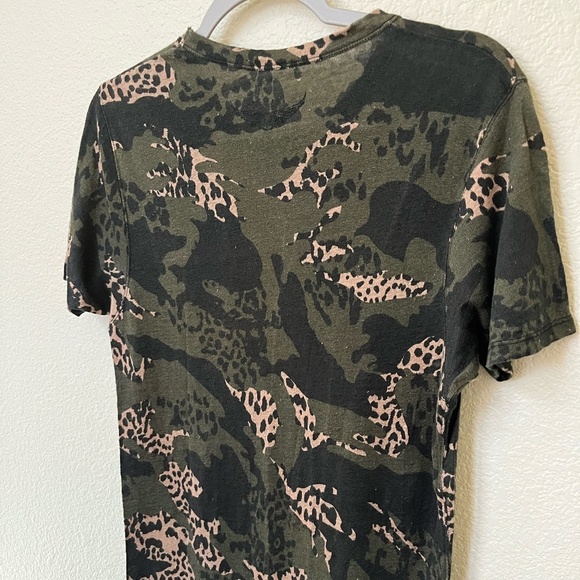 ZADIG & VOLTAIRE | Contemporary Black Camo Military T-Shirt 100% Linen | Size S - Picture 8 of 11